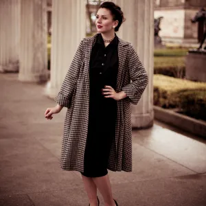 43" Swing Coat in Houndstooth