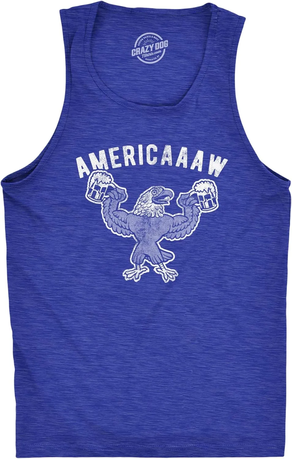 Americaaaw Mens Fitness Tank Funny 4th of July Merica Bald Eagle Beer Drinking Graphic Party Shirt