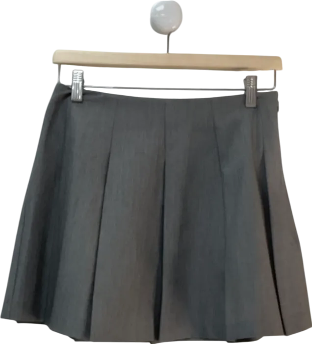 ASOS Grey Tailored Pleated Mini Skirt UK 6