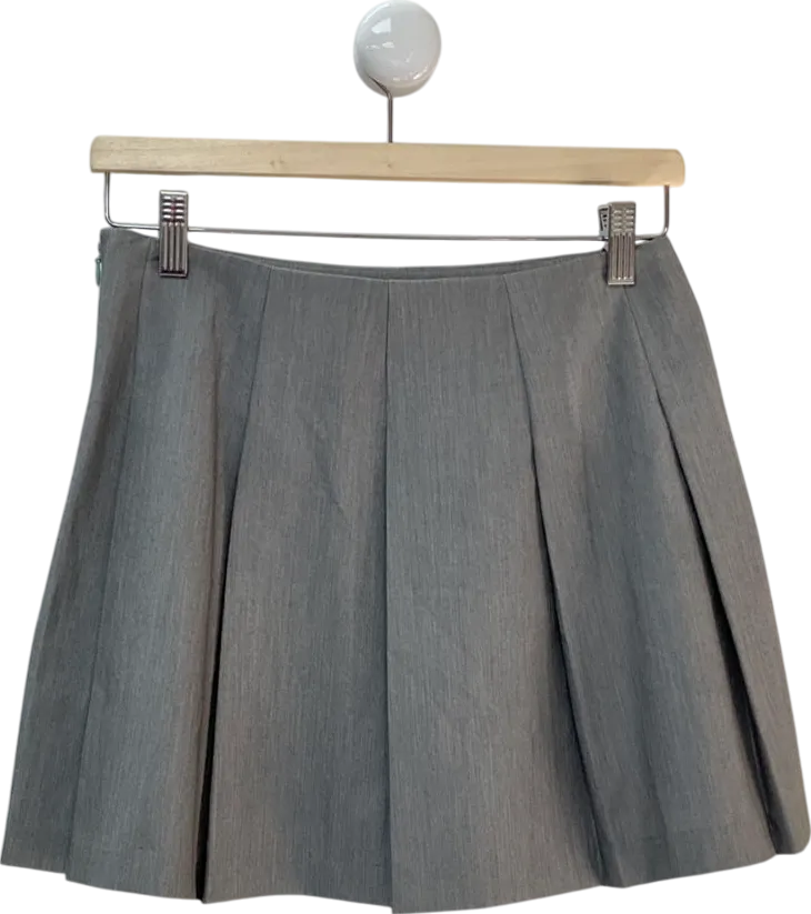 ASOS Grey Tailored Pleated Mini Skirt UK 6