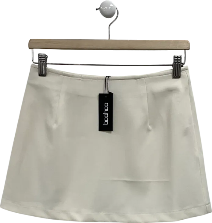 boohoo Cream Tailored Mini Skirt UK 8