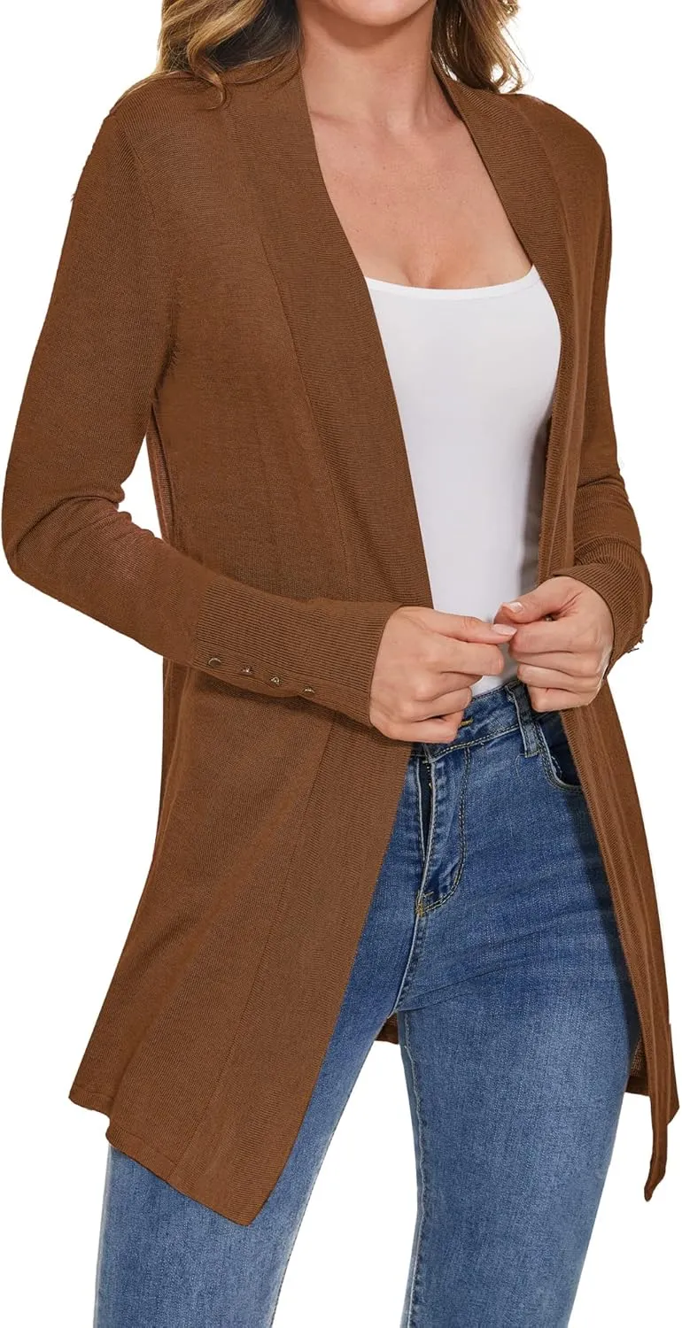 Cardigan for Women Dressy Casual Long Sleeve Open Front Knit Cardigan Sweaters