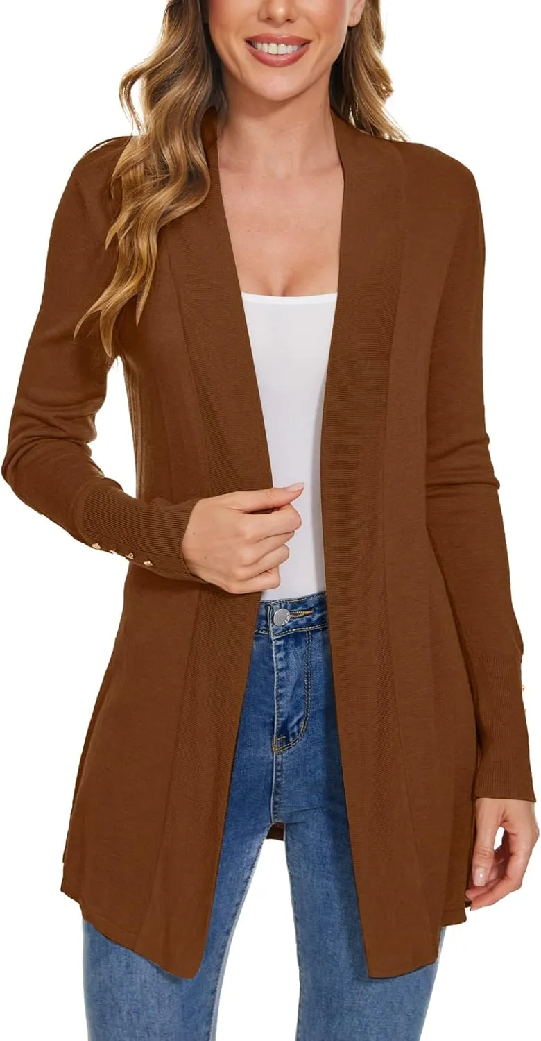 Cardigan for Women Dressy Casual Long Sleeve Open Front Knit Cardigan Sweaters