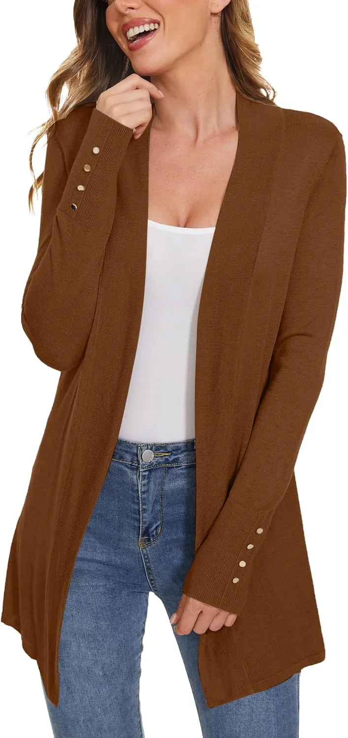 Cardigan for Women Dressy Casual Long Sleeve Open Front Knit Cardigan Sweaters