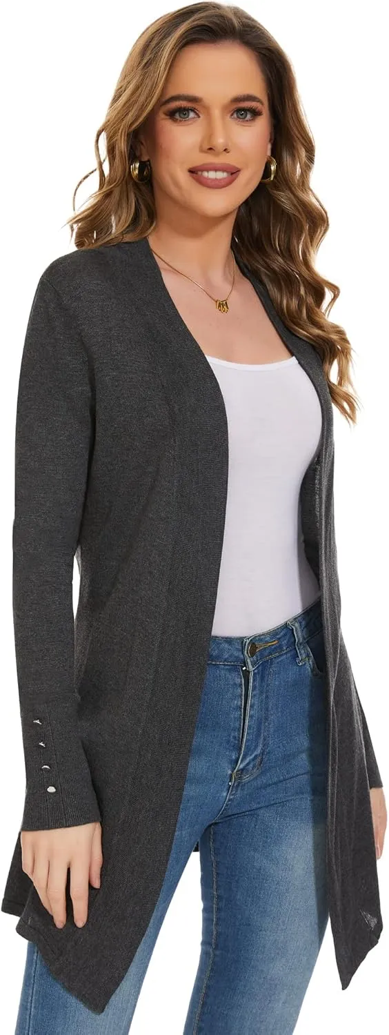 Cardigan for Women Dressy Casual Long Sleeve Open Front Knit Cardigan Sweaters