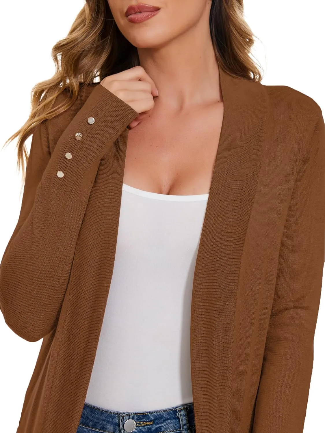 Cardigan for Women Dressy Casual Long Sleeve Open Front Knit Cardigan Sweaters