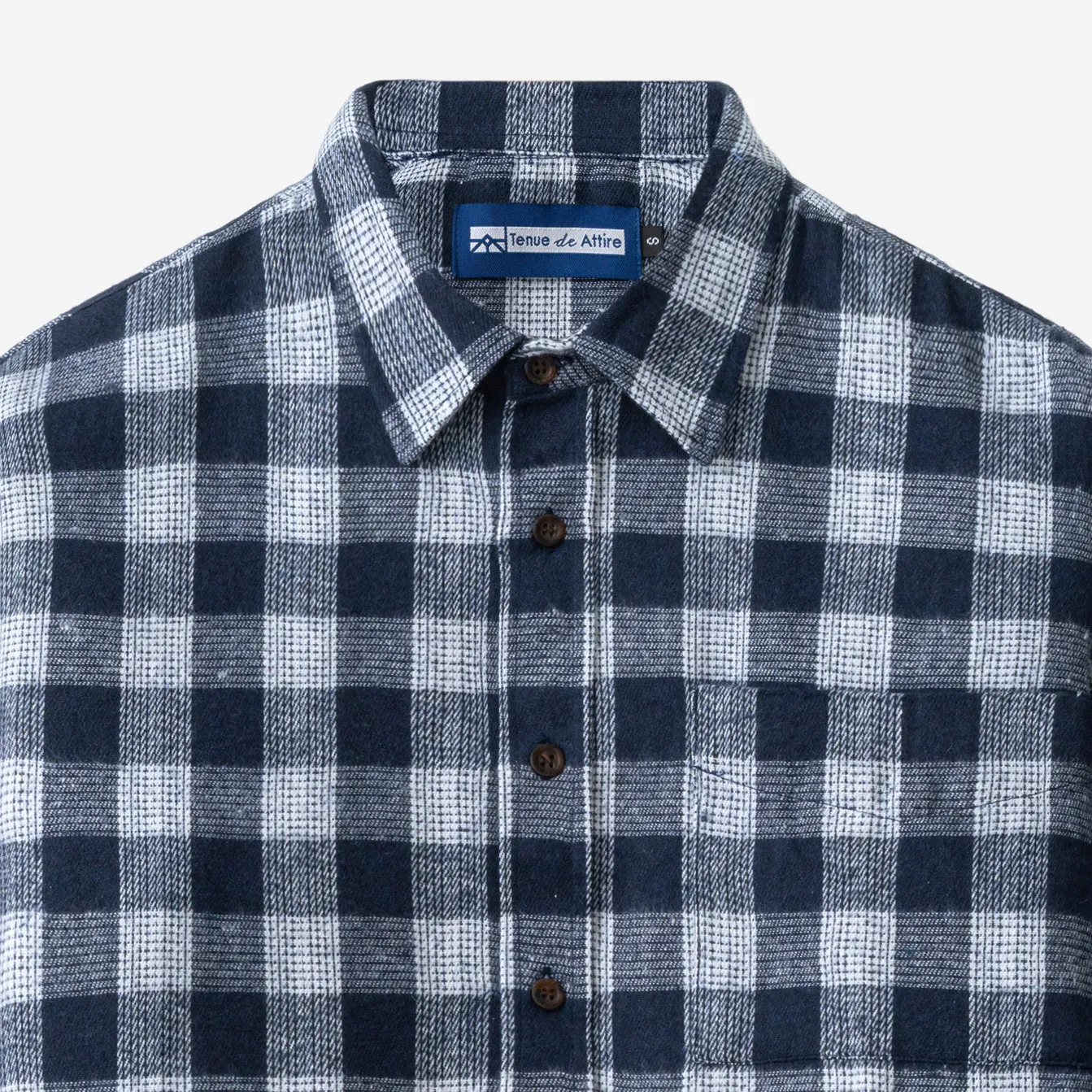 College Days Flannel Long Sleeve - White Navy