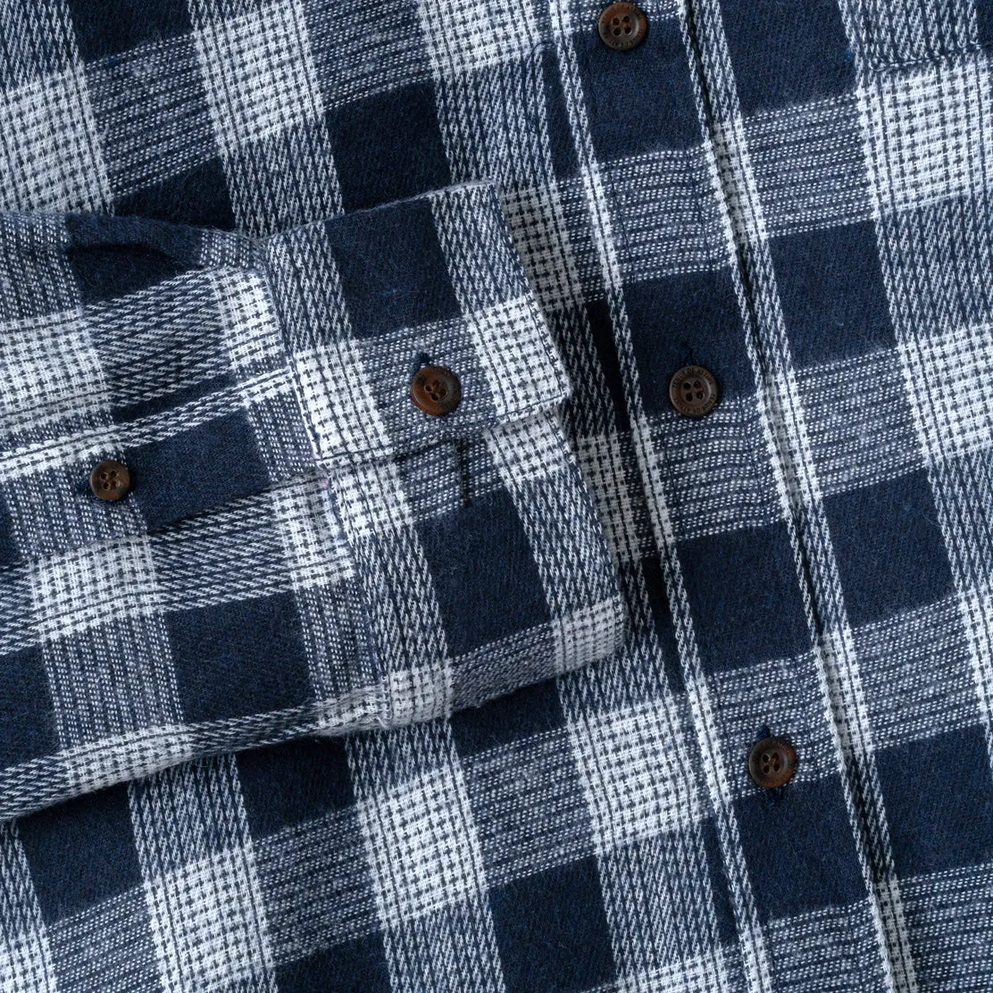 College Days Flannel Long Sleeve - White Navy
