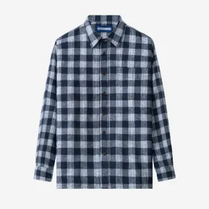 College Days Flannel Long Sleeve - White Navy