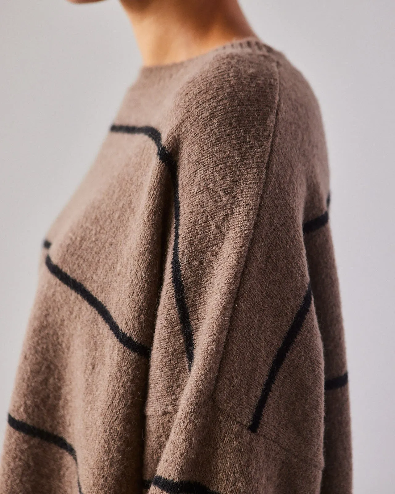 Cordera Baby Alpaca Striped Sweater, Brown