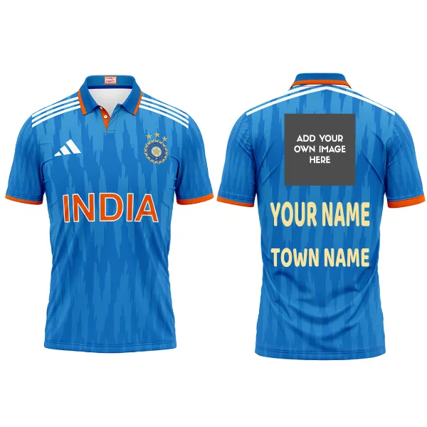 Customised India Cricket ODI Jersey With Name,Photo And Printed.