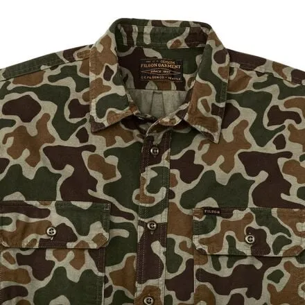 Filson men's flannel field shirt, Frog Camo color