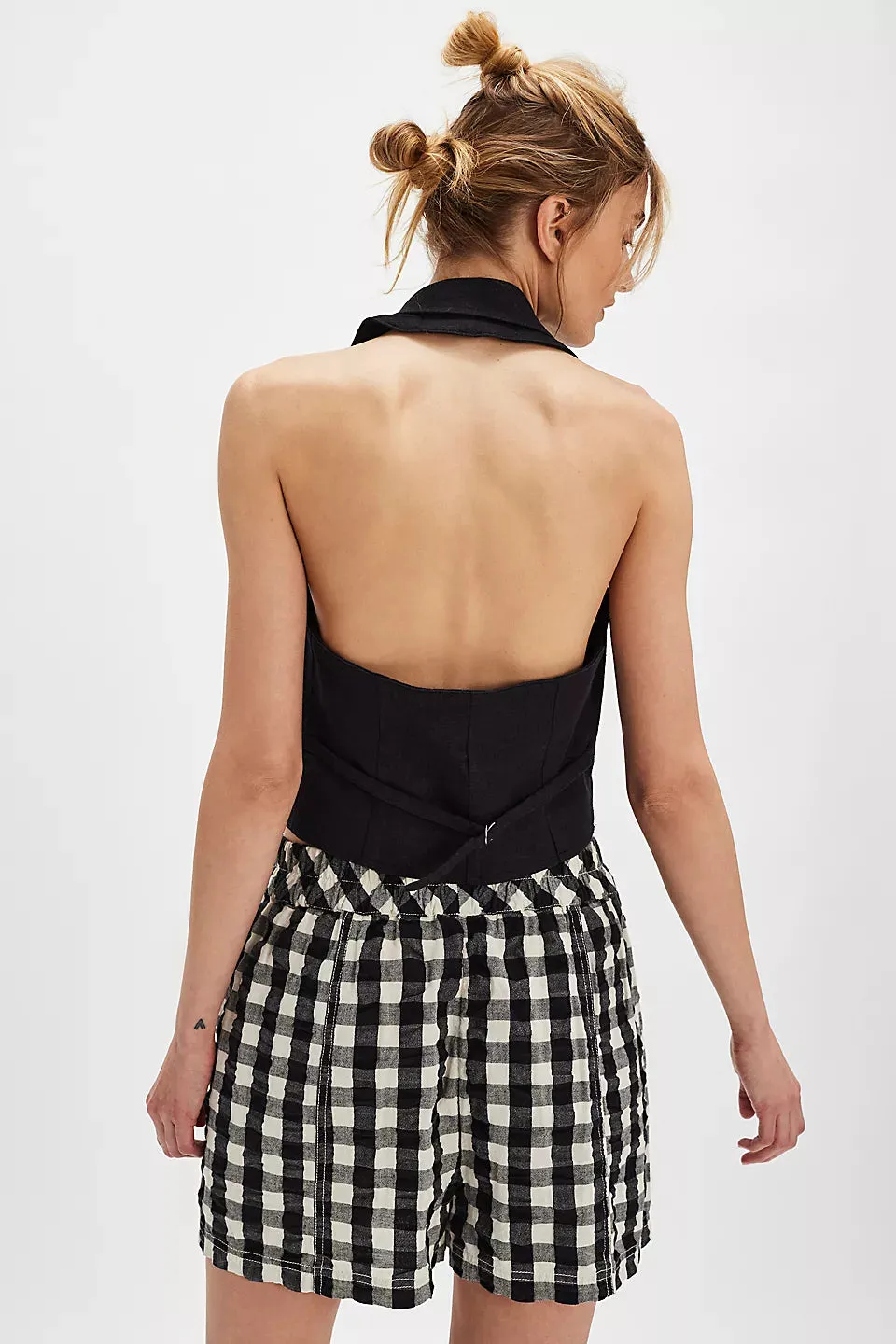 Get Free Seersucker Pull-On Shorts - Black Combo