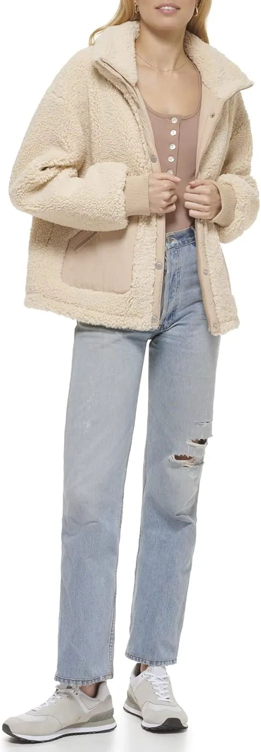 Levi's Women's Sherpa Teddy Jacket (Standard & Plus Sizes)