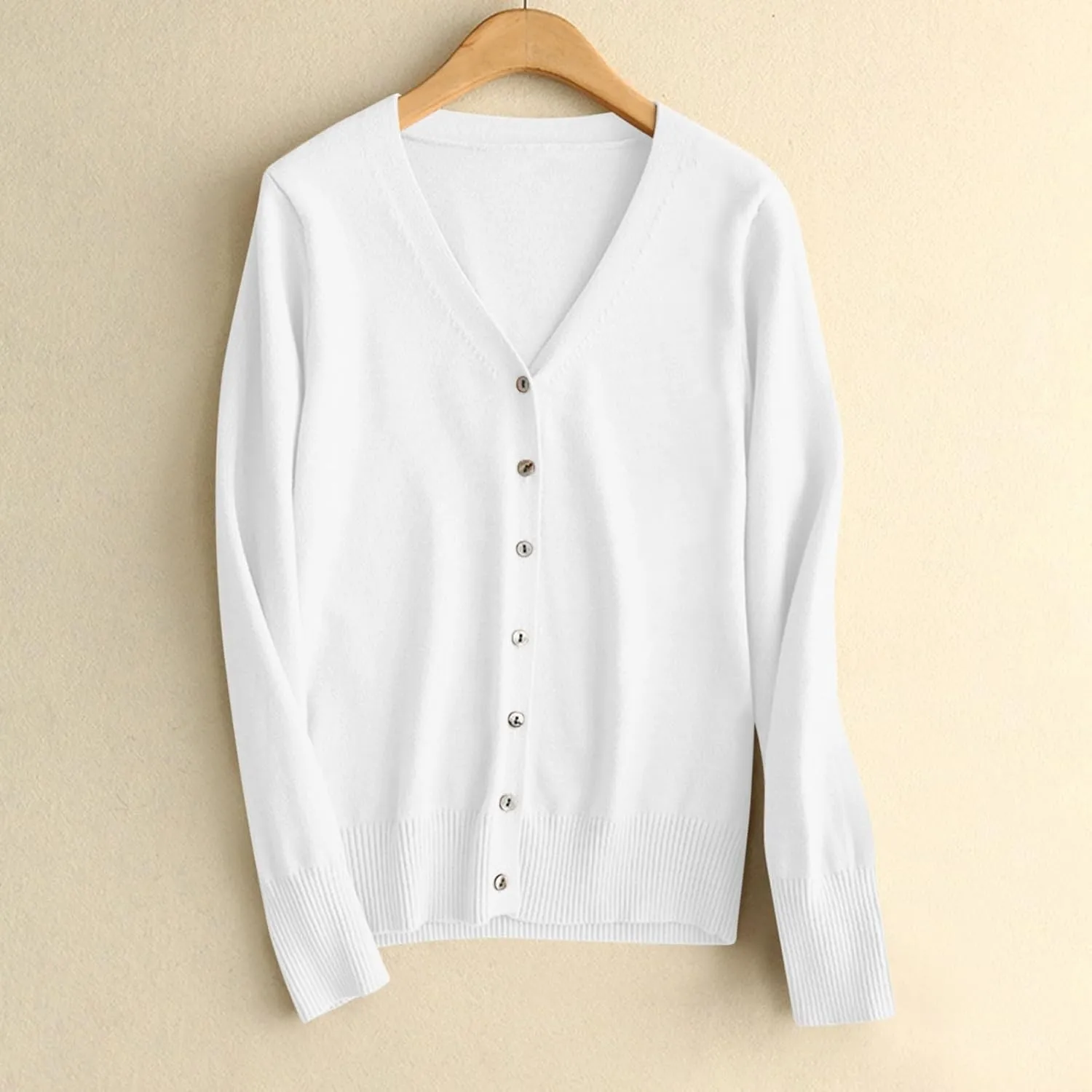 Light Weight Sweaters for Women Casual v Neck Button Up Knit Cardigan Open Front Solid Outwear Coats Fall Fashion