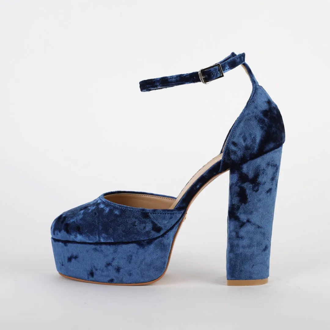 MELLOW - velvet platform CUSTOM BLACK SUEDE