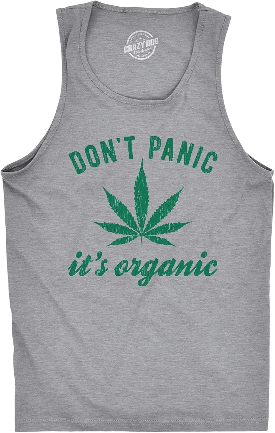Mens Fitness Tank Dont Panic Its Organic Weed Tanktop Funny Marijuana 420 Graphic Novelty Shirt