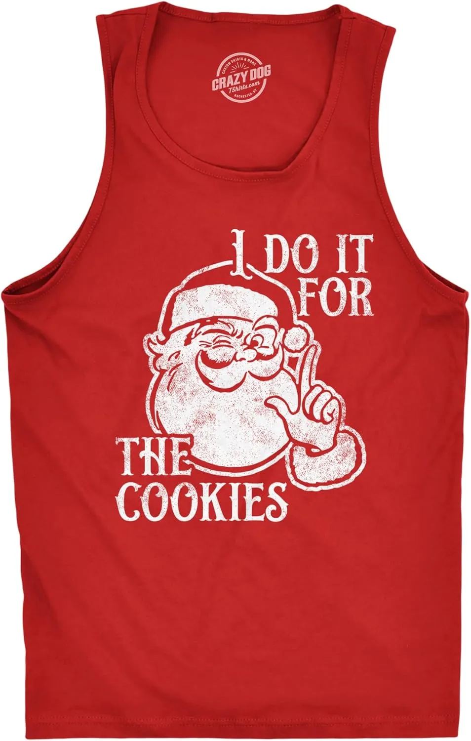 Mens I Do It for The Cookies Fitness Tank Funny Xmas Santa Claus Sweet Treat Lovers Sleeveless Tee for Guys
