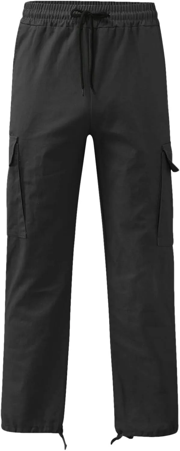 Mens Workout Cargo Sweatpants Pants Big and Tall Men's Elastic Waist Work Pants Loose Fit Lightweight Workwear Casual
