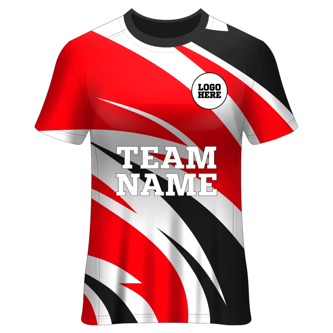 Customized Unisex Sublimation T-Shirt – All-Over Print Sports Jersey with Team Name, Player Name, Number & Logo
