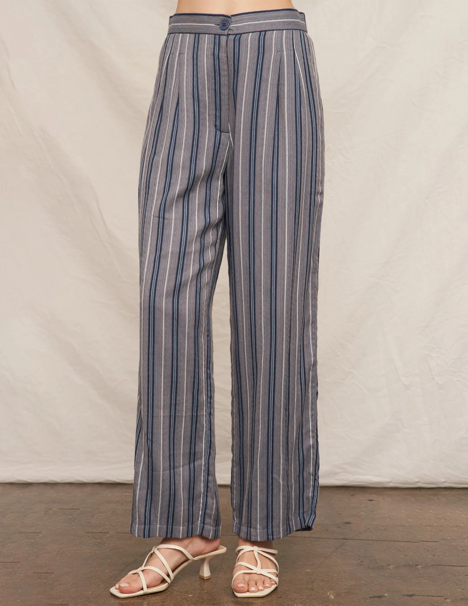 Norah Striped Cotton Trouser Pants