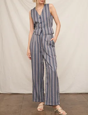 Norah Striped Cotton Trouser Pants