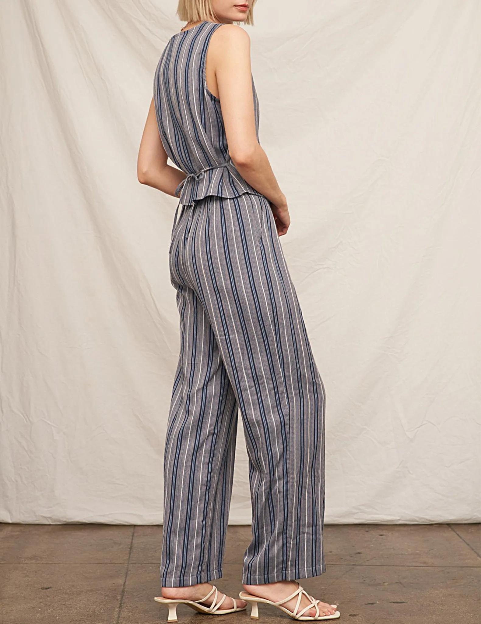 Norah Striped Cotton Trouser Pants