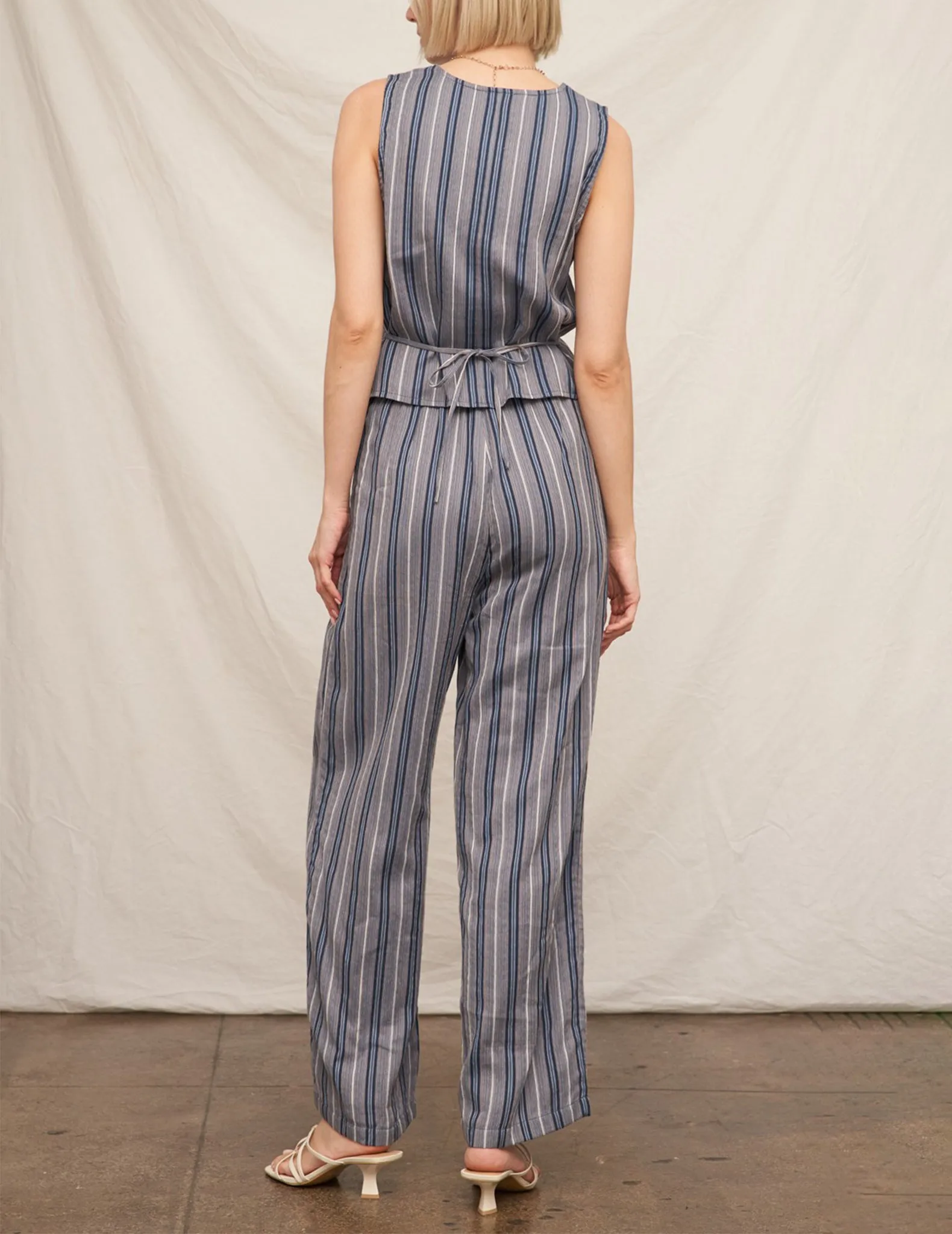 Norah Striped Cotton Trouser Pants