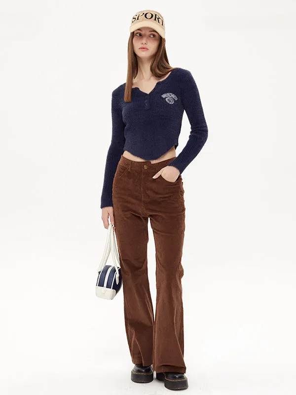 Nvuvu Slim Ribbing Casual Knit Sweaters