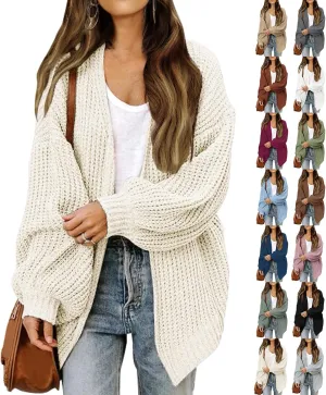 Oversized Cardigan Sweaters for Women Lightweight Crochet Sweater Casual Open Front Cardigan Sweater Coats w/Pockets