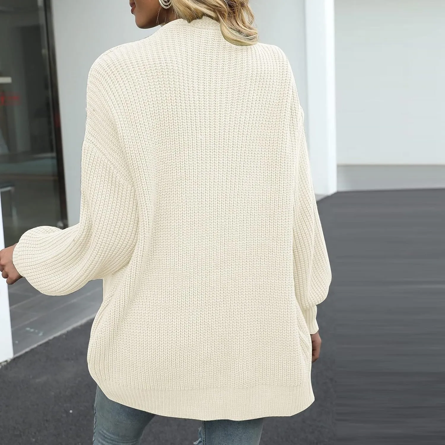 Oversized Cardigan Sweaters for Women Lightweight Crochet Sweater Casual Open Front Cardigan Sweater Coats w/Pockets