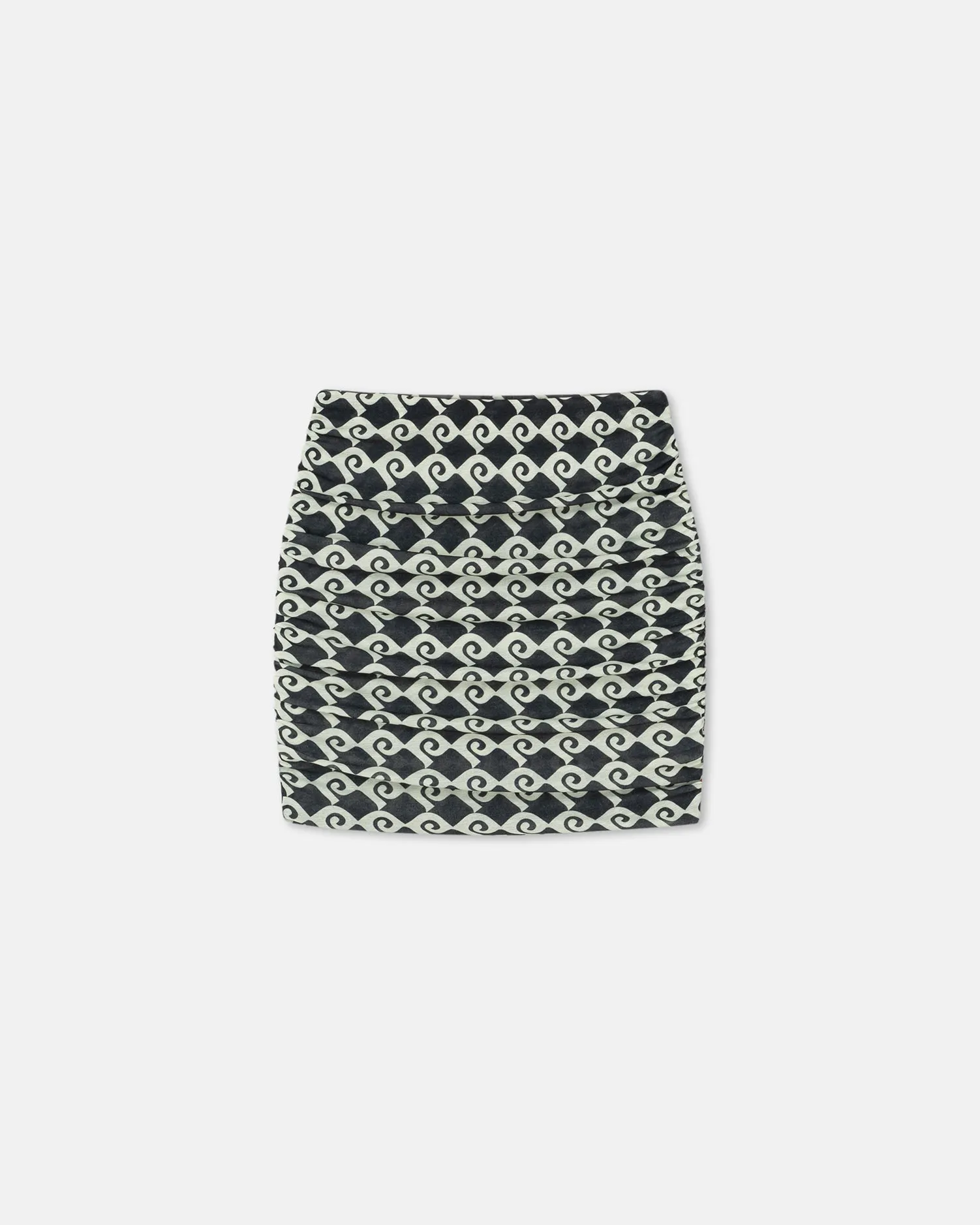 Pamyla - Draped Mesh Jersey Mini Skirt - Diamond Check