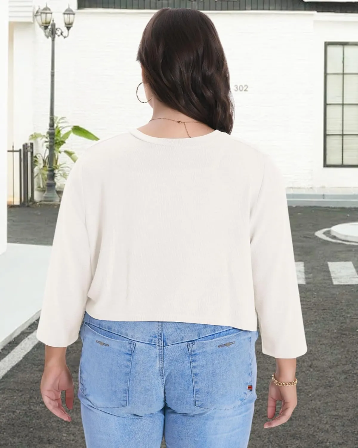 Plus Size Shrugs for Women Cropped Cardigan Knit Sweaters Open Front Bolero