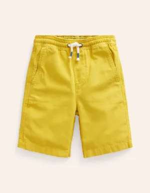 Pull-on Drawstring Shorts-Lemon Yellow