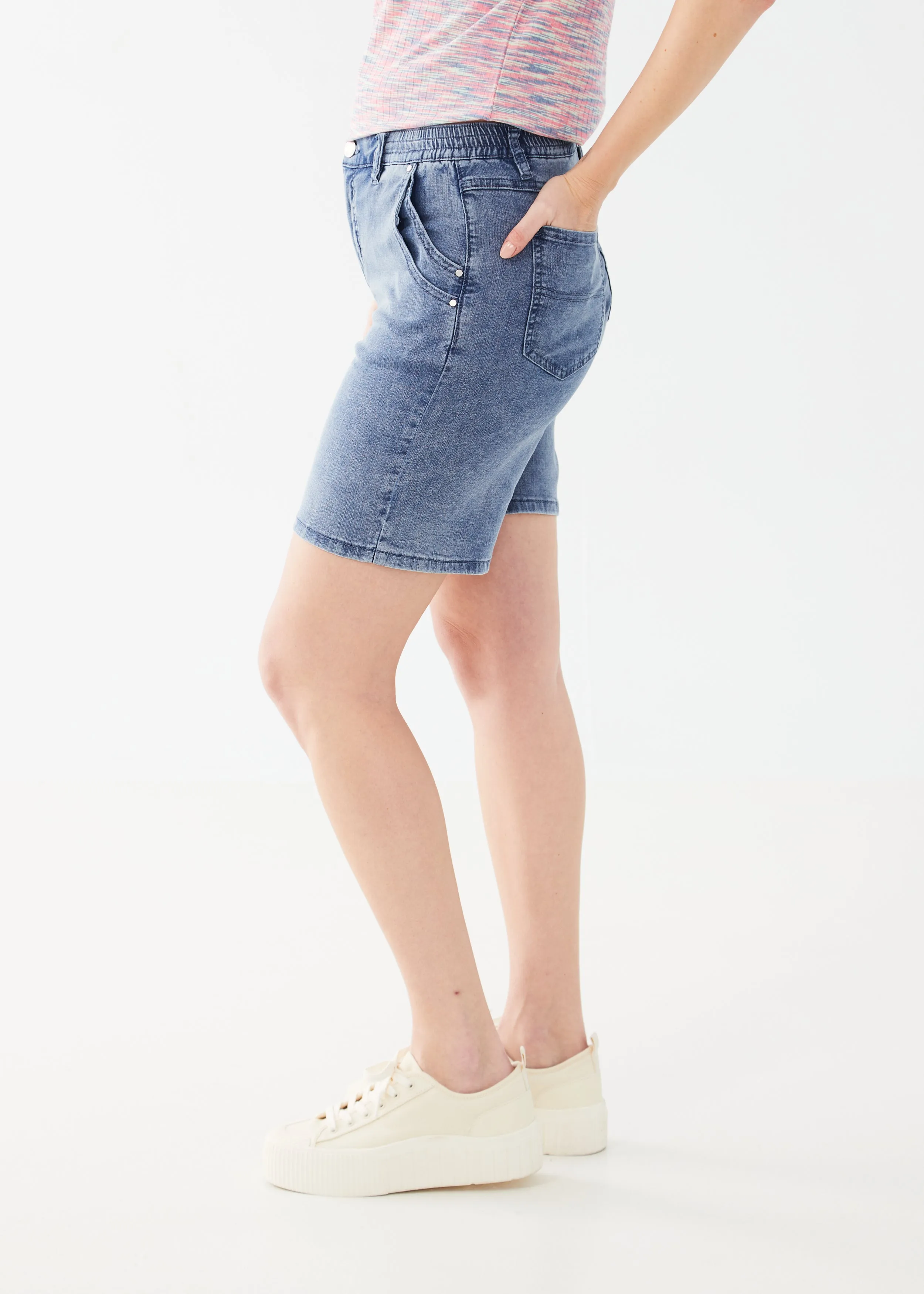 Pull-On Lightweight Denim Shorts