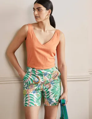 Pull On Shorts-Ivory, Pineapple Bloom