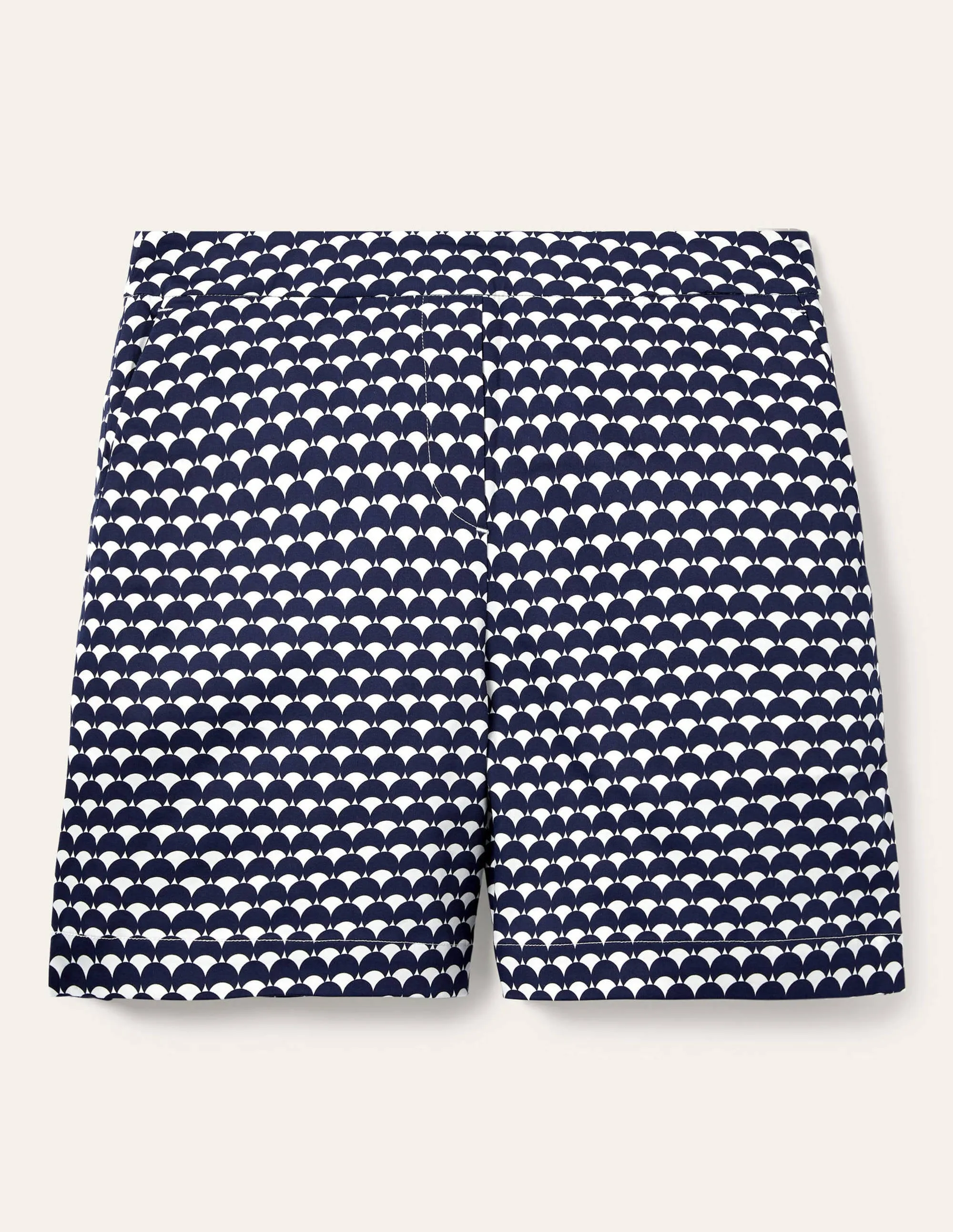 Pull On Shorts-Navy, Scallop Row