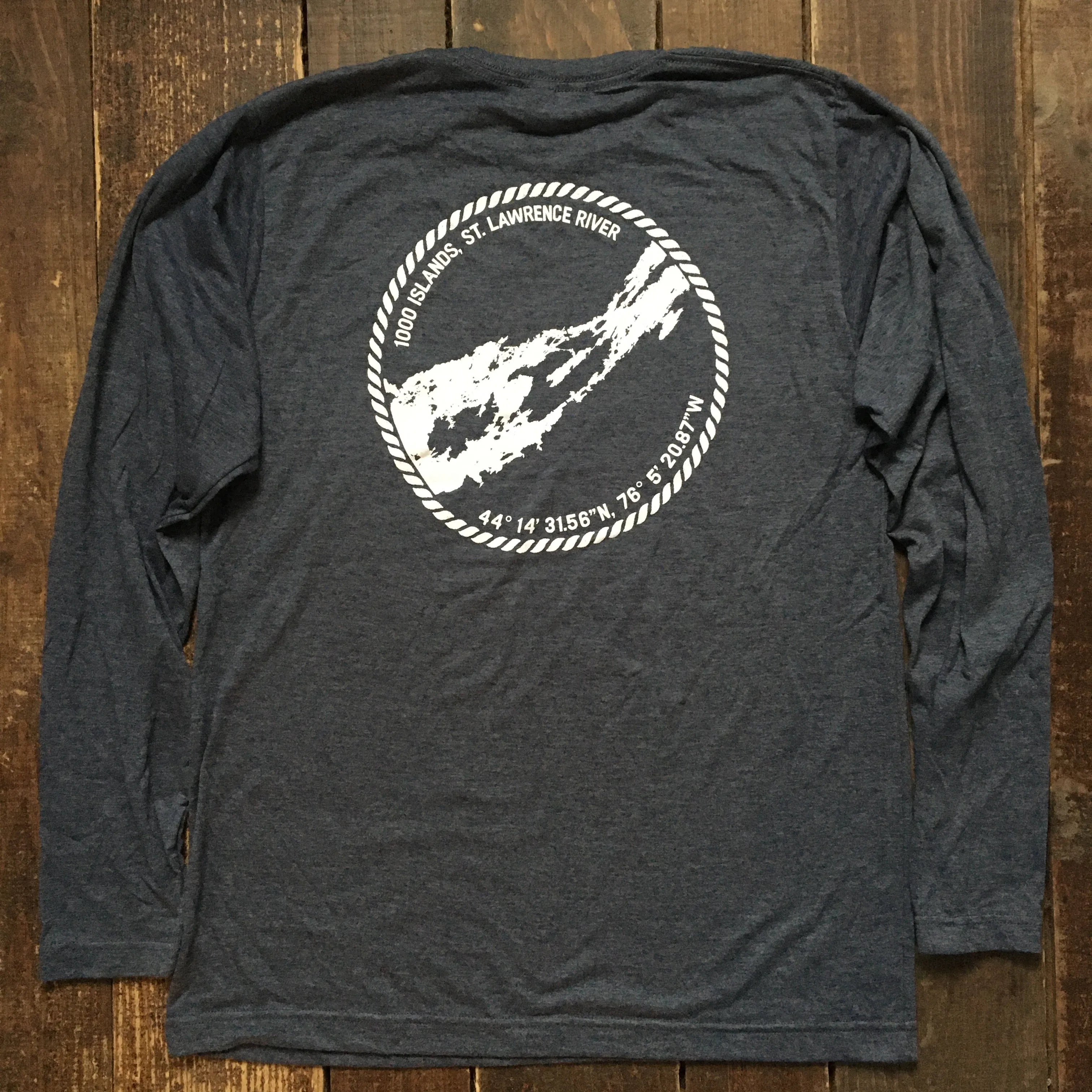 Long-Sleeved River Chart Graphic Tee Shirt