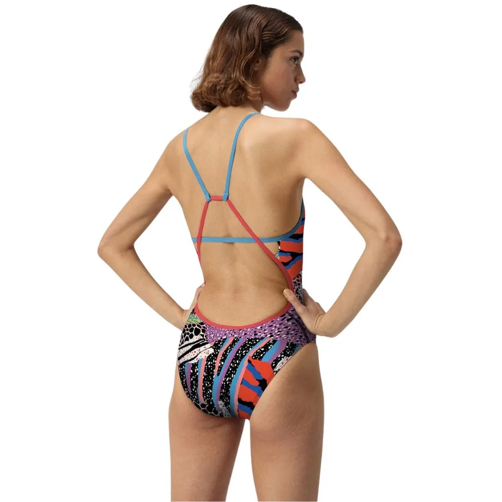 Vibrant Montage Mayhem Speedo Printed Tri-Back Swimming Suit