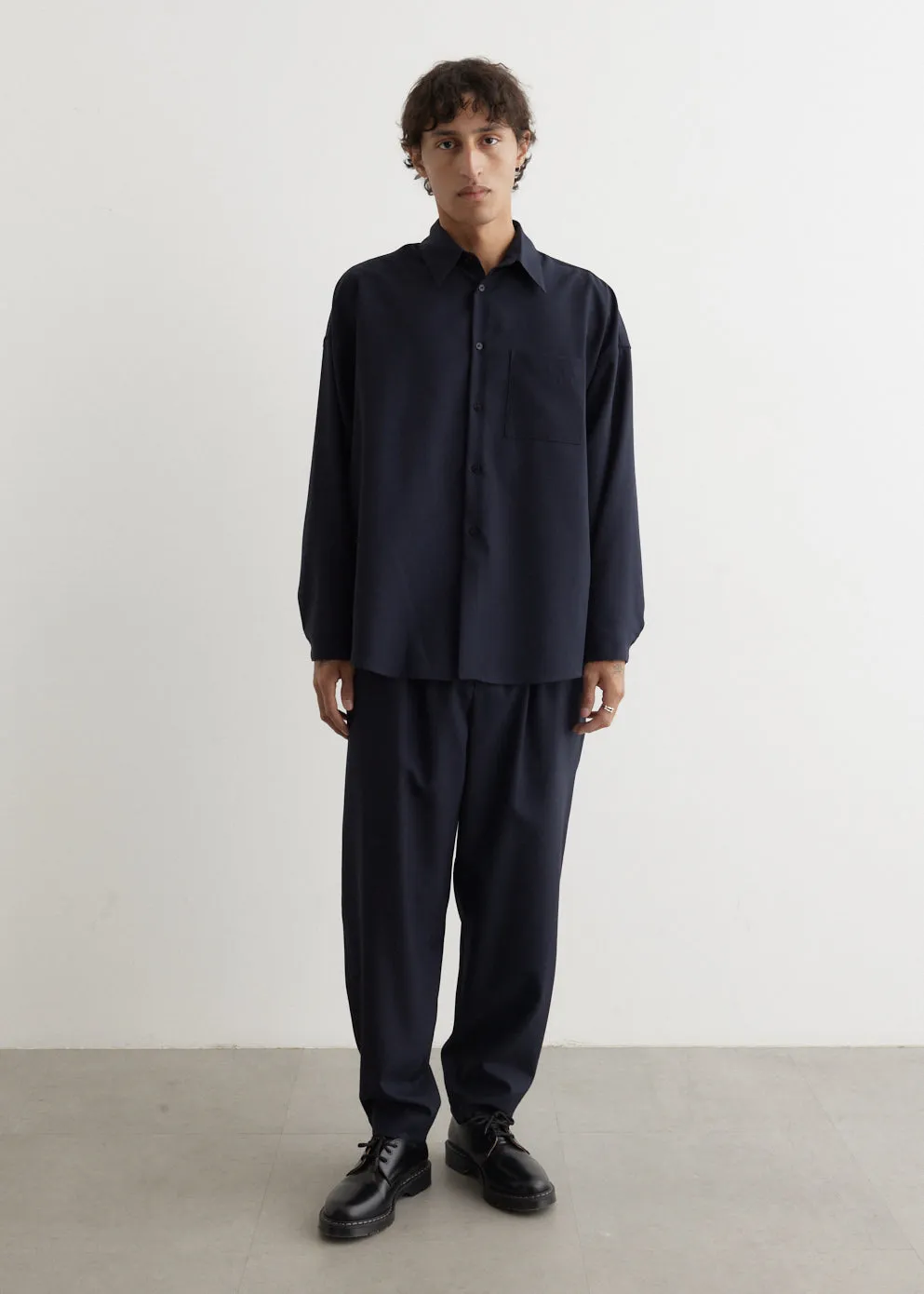 Tropical Wool Cropped Drawstring Pants