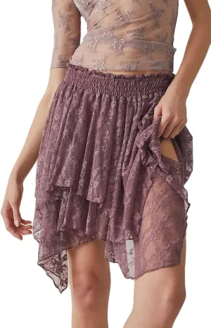 Women Y2k Lace Ruffle Pleated Mini Skirt Low Rise Half Slip Flowy Skirt Fairy Mesh Floral Layered Short Mini Skirts