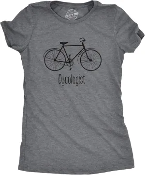 Womens Cycologist Funny Psychology Biking Cyclist Gift for Biker Graphic Sarcasm