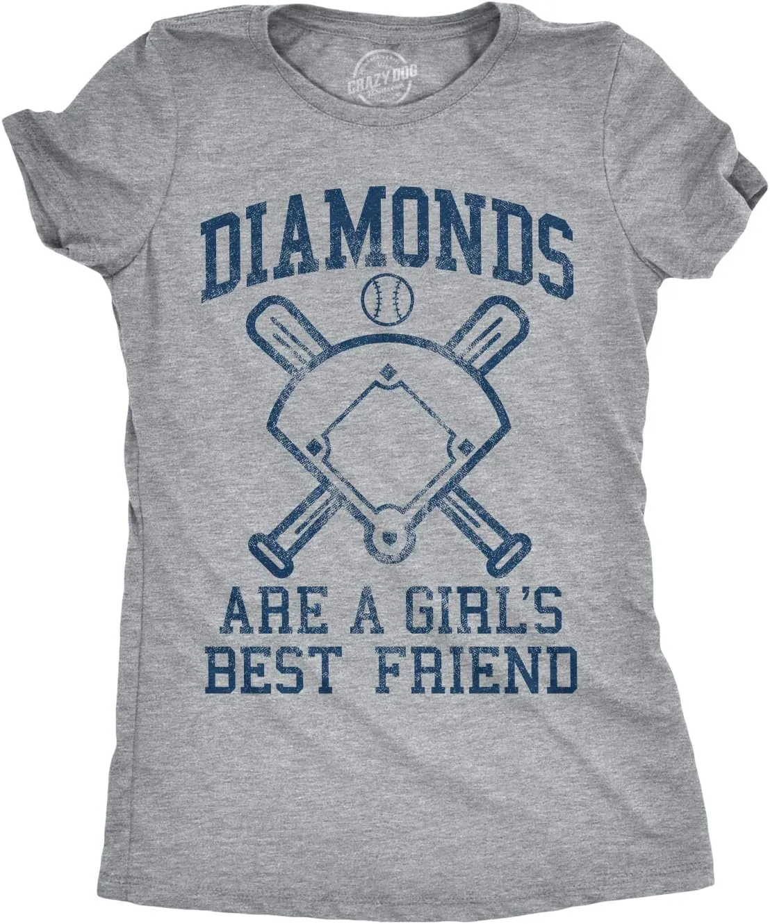 Womens Diamonds are A Girls Best Friend T Shirt Funny Cute Baseball for Ladies