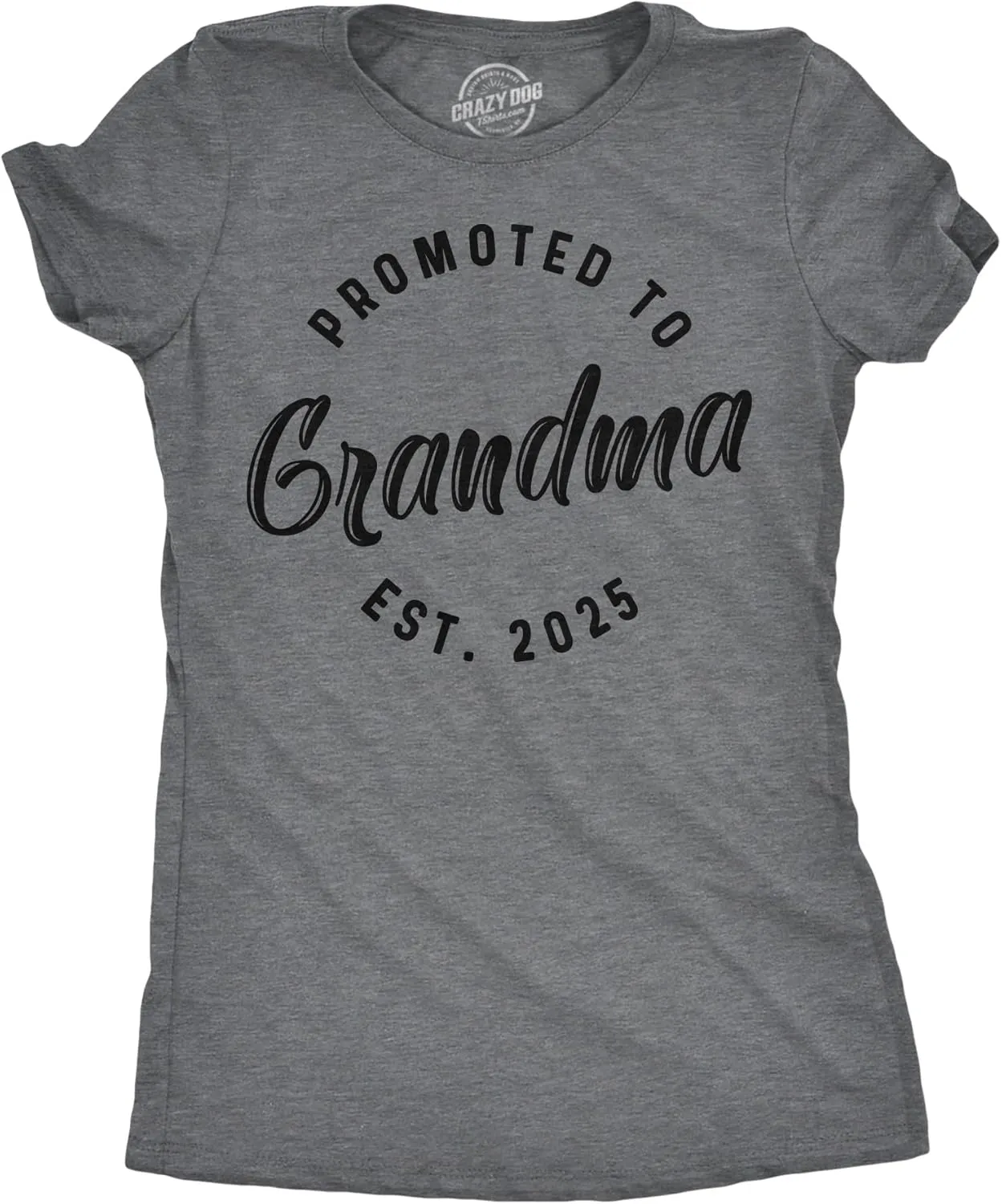 Womens Promoted to Grandma Est 2025, 2024, or 2023 T Shirt Funny New Baby Family Grandmother Tee