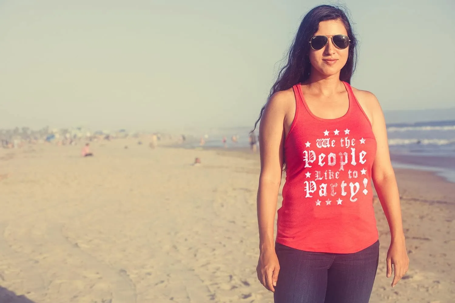 Womens Tank We The People Like to Party Tanktop Funny 4th of July Drinking Tee for Ladies