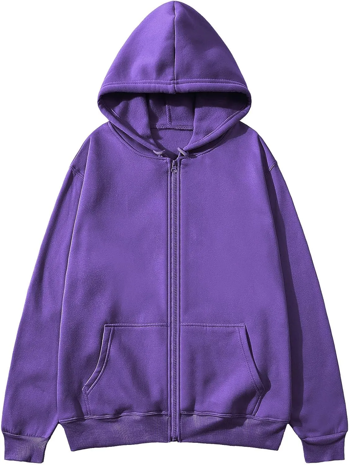 Zip Up Hoodie Women Long Sleeve Oversized Fleece Sweatshirt Comfy Fall Fashion Hooded Jackets Pullover with Pocket